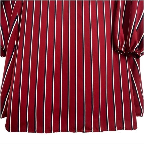 NWT Peach Love California Fairest Of Them All Striped
Dress BurgundyNavyWhite L - Picture 5 of 11